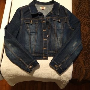 LEI XL women's cropped denim jacket